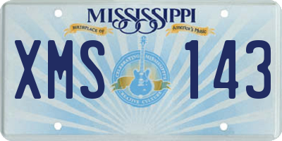 MS license plate XMS143