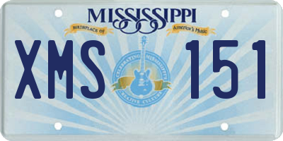 MS license plate XMS151