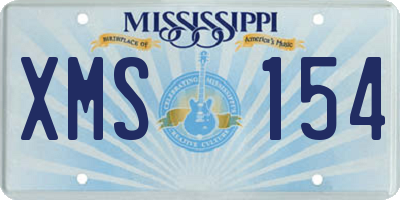 MS license plate XMS154