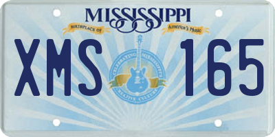 MS license plate XMS165