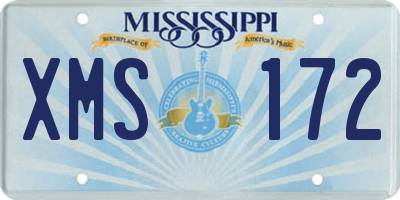 MS license plate XMS172