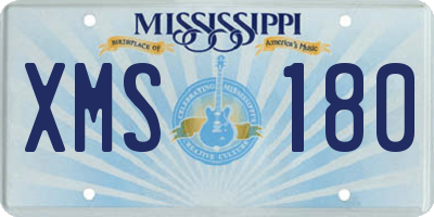 MS license plate XMS180