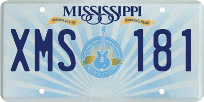 MS license plate XMS181