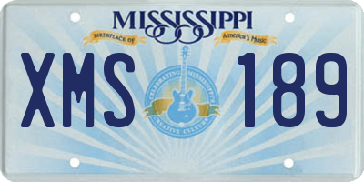 MS license plate XMS189