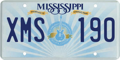 MS license plate XMS190