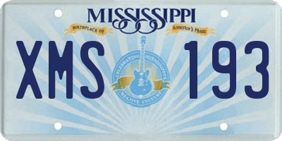 MS license plate XMS193