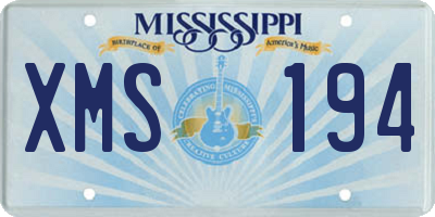MS license plate XMS194
