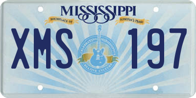 MS license plate XMS197