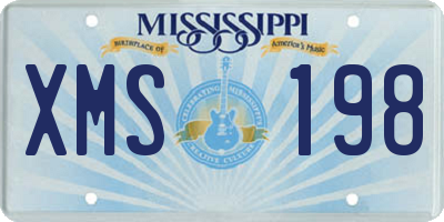 MS license plate XMS198