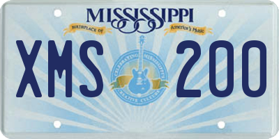 MS license plate XMS200