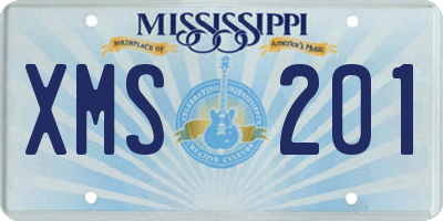MS license plate XMS201