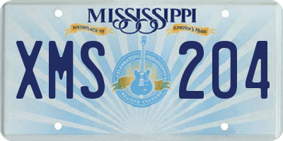 MS license plate XMS204