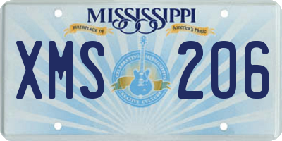 MS license plate XMS206