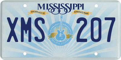 MS license plate XMS207