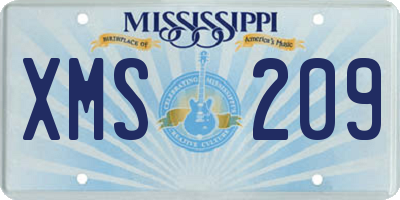 MS license plate XMS209