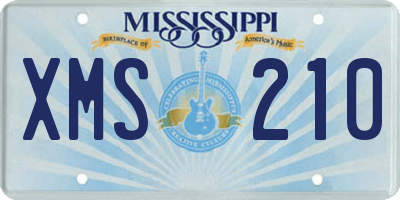MS license plate XMS210