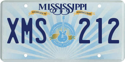 MS license plate XMS212