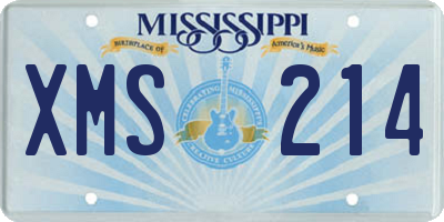 MS license plate XMS214