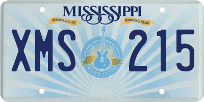 MS license plate XMS215