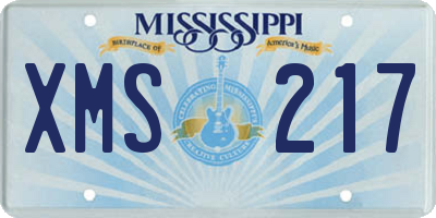 MS license plate XMS217
