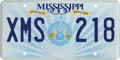 MS license plate XMS218