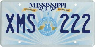 MS license plate XMS222