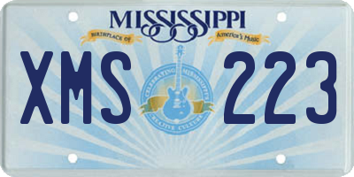 MS license plate XMS223