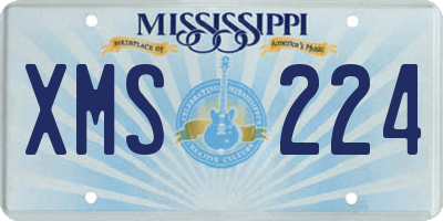 MS license plate XMS224