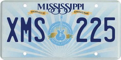 MS license plate XMS225