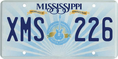MS license plate XMS226