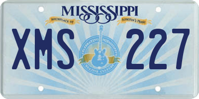 MS license plate XMS227