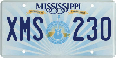 MS license plate XMS230