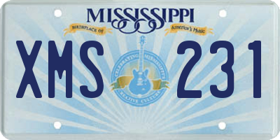 MS license plate XMS231