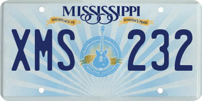 MS license plate XMS232