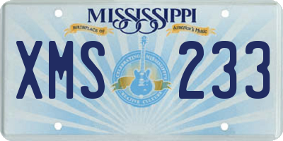 MS license plate XMS233