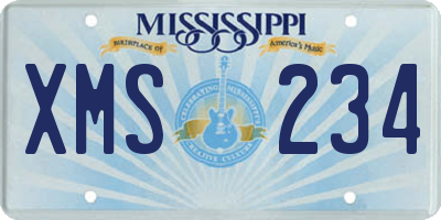 MS license plate XMS234
