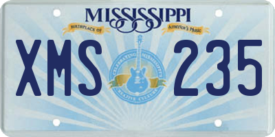 MS license plate XMS235