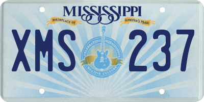 MS license plate XMS237