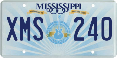 MS license plate XMS240