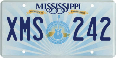 MS license plate XMS242