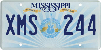 MS license plate XMS244