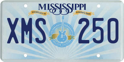 MS license plate XMS250