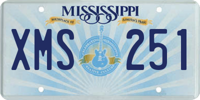 MS license plate XMS251