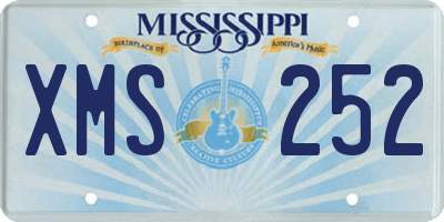 MS license plate XMS252
