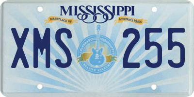 MS license plate XMS255