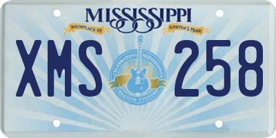 MS license plate XMS258