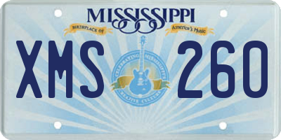MS license plate XMS260