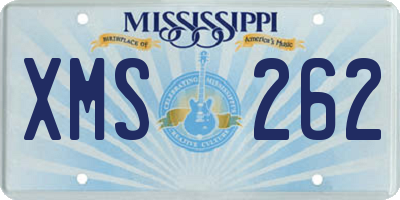MS license plate XMS262