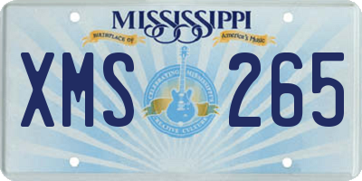 MS license plate XMS265