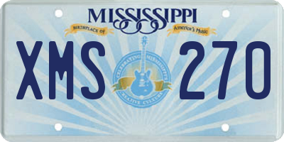 MS license plate XMS270